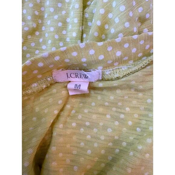 J. Crew Babydoll Blouse in Green with White Polka Dots – Size Medium - Picture 6 of 8
